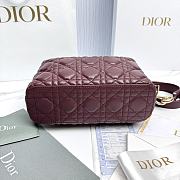 Small Dior Toujours Hobo Bag Deep Amaranth Cannage Lambskin - 22.5x14x7.5cm - 2