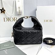 Small Dior Toujours Hobo Bag Black Cannage Lambskin - 22.5x14x7.5cm - 6