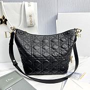 Small Dior Toujours Hobo Bag Black Cannage Lambskin - 22.5x14x7.5cm - 5