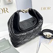 Small Dior Toujours Hobo Bag Black Cannage Lambskin - 22.5x14x7.5cm - 4