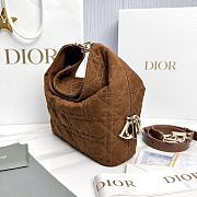 Small Dior Toujours Hobo Bag Marron Bobby Cannage Suede Goatskin - 22.5x14x7.5cm - 2