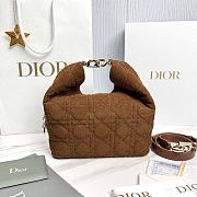 Small Dior Toujours Hobo Bag Marron Bobby Cannage Suede Goatskin - 22.5x14x7.5cm - 4