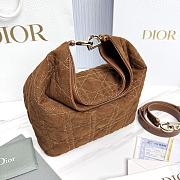 Small Dior Toujours Hobo Bag Marron Bobby Cannage Suede Goatskin - 22.5x14x7.5cm - 5
