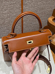SALE Hermes Kelly 25 Box Leather Gold Hardware Cognac - 25x17x7cm - 6