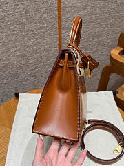 SALE Hermes Kelly 25 Box Leather Gold Hardware Cognac - 25x17x7cm - 4