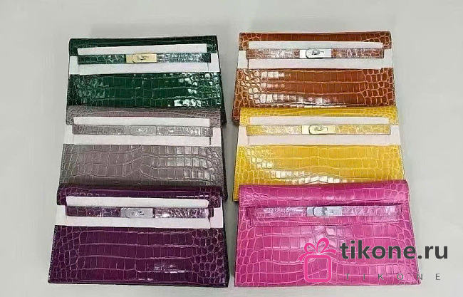 SALE Hermes Elan 27 Crocodile Embossed Calfskin Leather - 27.5x15x5cm - 1