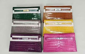SALE Hermes Elan 27 Crocodile Embossed Calfskin Leather - 27.5x15x5cm