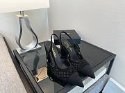 Chanel Slingback Rhinestone & Grosgrain Black 90mm - 1
