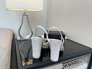 Chanel Slingback Rhinestone & Grosgrain White Black 90mm - 2