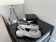 Chanel Slingback Rhinestone & Grosgrain White Black 20mm - 4