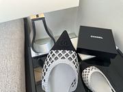 Chanel Slingback Rhinestone & Grosgrain White Black 20mm - 5