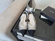 Chanel Slingback Rhinestone & Grosgrain White Black 20mm - 6