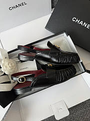 Chanel Slingbacks Crumpled Shiny Lambskin Black G47397 - 6