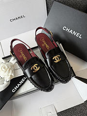 Chanel Slingbacks Crumpled Shiny Lambskin Black G47397 - 1