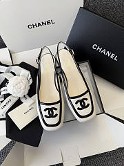 Chanel Slingbacks Lambskin & Patent Calfskin White & Black G47521 - 5