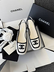 Chanel Slingbacks Lambskin & Patent Calfskin White & Black G47521 - 4
