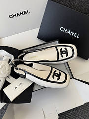 Chanel Slingbacks Lambskin & Patent Calfskin White & Black G47521 - 3