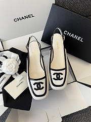 Chanel Slingbacks Lambskin & Patent Calfskin White & Black G47521 - 2