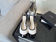Chanel Slingbacks Lambskin & Patent Calfskin White & Black 85mm G47647 - 4