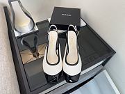 Chanel Slingbacks Lambskin & Patent Calfskin White & Black 85mm G47647 - 5
