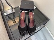 Chanel Slingbacks Suede Kidskin & Patent Calfskin Black 85mm G47647 - 4
