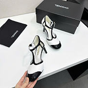 Chanel Mary Janes Lambskin & Patent Calfskin White & Black G47648 85mm - 6