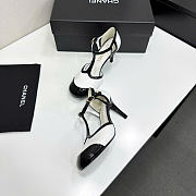 Chanel Mary Janes Lambskin & Patent Calfskin White & Black G47648 85mm - 5