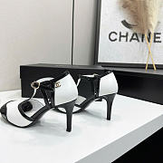 Chanel Mary Janes Lambskin & Patent Calfskin White & Black G47648 85mm - 2