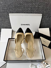 Chanel Slingback Lambskin Beige & Black 60mm - 2