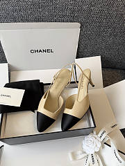 Chanel Slingback Lambskin Beige & Black 60mm - 5