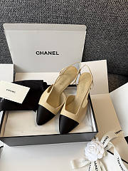 Chanel Slingback Lambskin Beige & Black 60mm - 4
