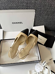 Chanel Slingback Lambskin Beige & Black 60mm - 3