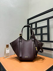 Loewe Hammock Flip Bag In Classic Calfskin Dark Chestnut - 22.5x21x15cm - 5