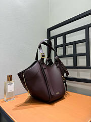 Loewe Hammock Flip Bag In Classic Calfskin Dark Chestnut - 22.5x21x15cm - 3