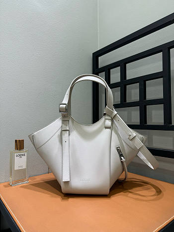 Loewe Hammock Flip Bag In Classic Calfskin Light Ghost - 22.5x21x15cm