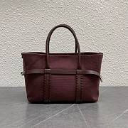 Loro Piana Ghiera Shopper Small Cotton, Linen Burgundy - 28x20x12cm  - 5