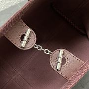 Loro Piana Ghiera Shopper Small Cotton, Linen Burgundy - 28x20x12cm  - 4