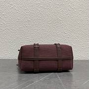 Loro Piana Ghiera Shopper Small Cotton, Linen Burgundy - 28x20x12cm  - 3