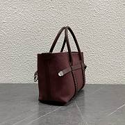 Loro Piana Ghiera Shopper Small Cotton, Linen Burgundy - 28x20x12cm  - 2