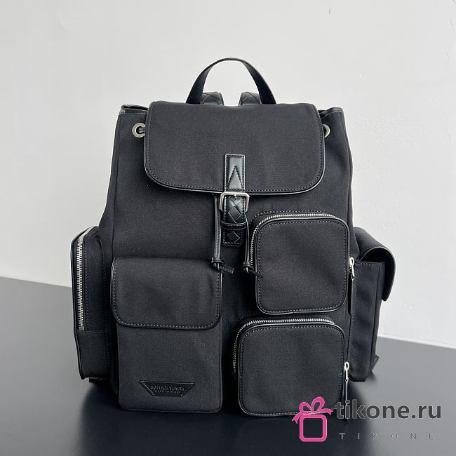 Bottega Veneta Crossroad Multipocket Backpack Nylon Cordura Black - 42x31x14cm - 1