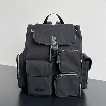 Bottega Veneta Crossroad Multipocket Backpack Nylon Cordura Black - 42x31x14cm