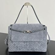 Bottega Veneta Andiamo Messenger Suede Cloudy Indigo - 37x26x13cm - 1
