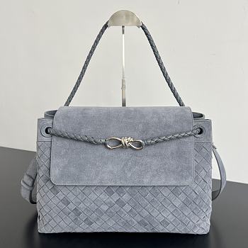 Bottega Veneta Andiamo Messenger Suede Cloudy Indigo - 37x26x13cm