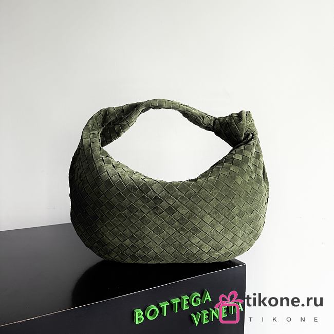 Bottega Veneta Classic Jodie Suede Green Tweed - 48x40x26cm - 1