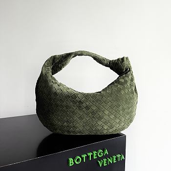 Bottega Veneta Classic Jodie Suede Green Tweed - 48x40x26cm