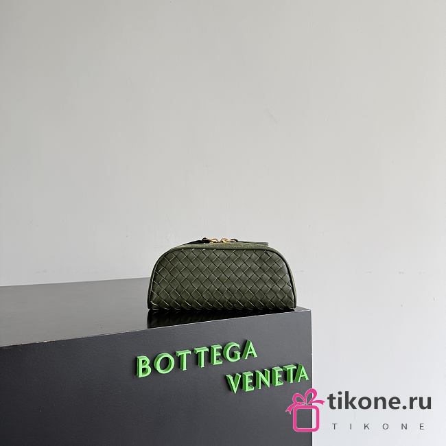 Bottega Veneta Small Nodo Pouch Green Tweed - 20x10x9cm - 1