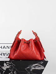 Chanel 25 Mini Handbag Grained Calfskin & Gold Tone Metal Red - 22x20x12.5cm - 4