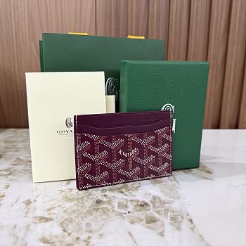 Goyard Saint-Sulpice Card Wallet Burgundy - 10.5x0.3x7cm