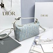 Nomad Pouch Céleste Blue and Beige Dior Oblique Washed Jacquard - 22x13x9.5cm - 6
