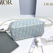 Nomad Pouch Céleste Blue and Beige Dior Oblique Washed Jacquard - 22x13x9.5cm - 4